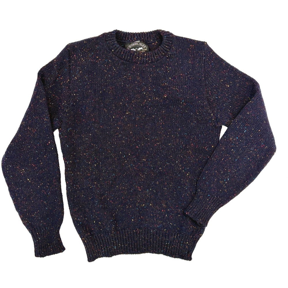 Northern Isles Sweater Donegal Flecked Knit Navy Blue Small